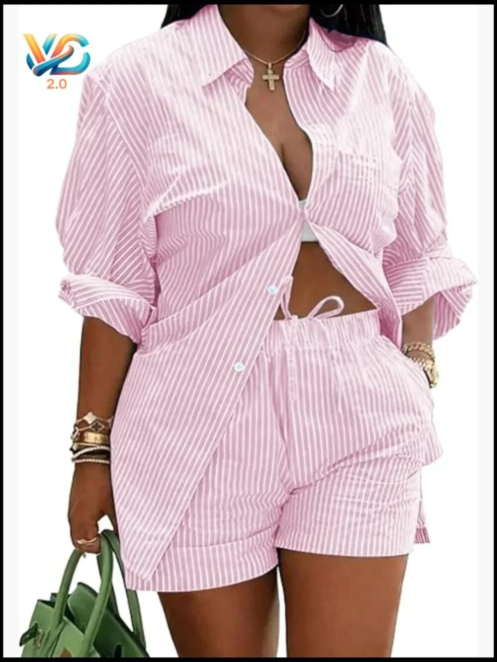 2 Piece Sets For Women Summer Striped Lounge Set Matching Tracksuit